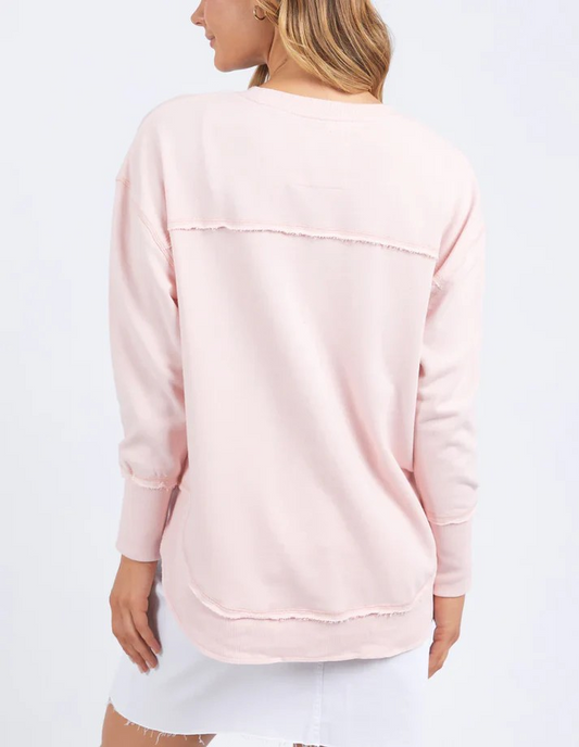 Foxwood Simplified Metallic Crew - Bright Pink | Women's Relaxed Fit Cotton Sweatshirt