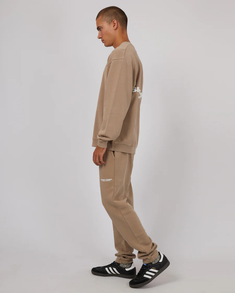 Silent Theory Essential Theory Crew - Tan | Men's Cotton Blend Casual Crewneck Sweatshirt