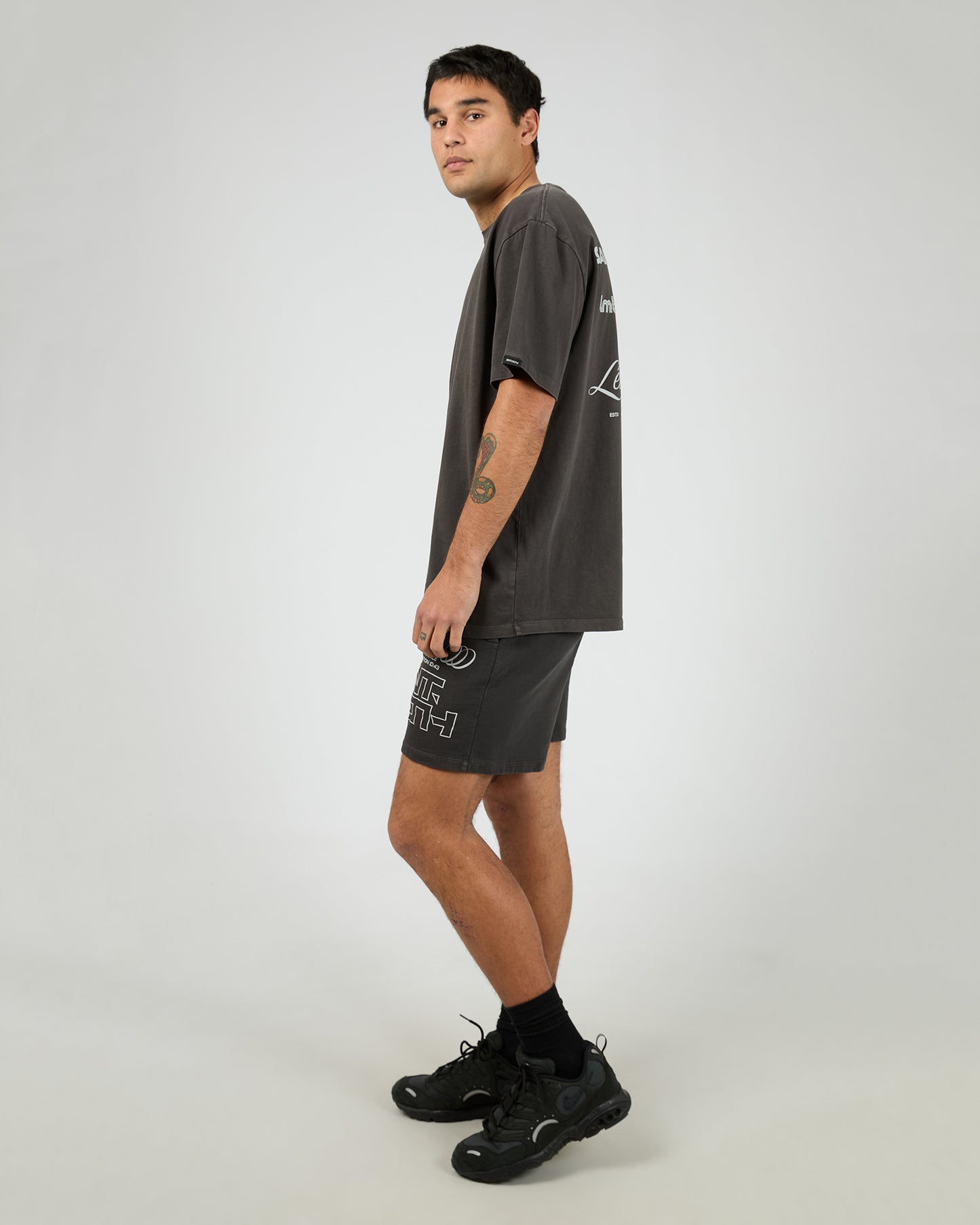 St Goliath Liveries Tee - Coal | Men's Relaxed Fit Cotton Graphic T-Shirt