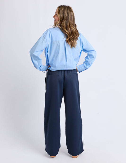 Elm York Pant - Classic Navy | Women’s Casual Wide Leg Cotton Pants