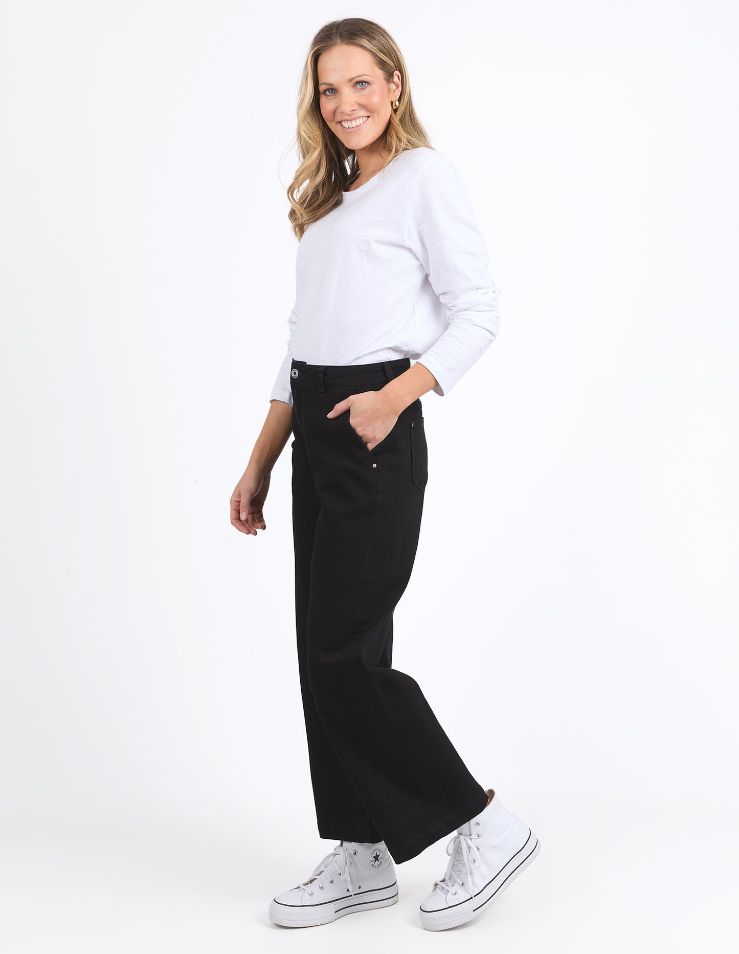 Elm Izzy Wide Leg Jean - Black Wash | Women’s Everyday Wide Leg Denim Jean