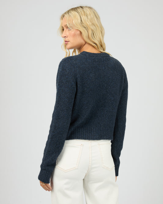 All About Eve Bayside Cardigan - Ink | Women’s Cropped Button Cardigan