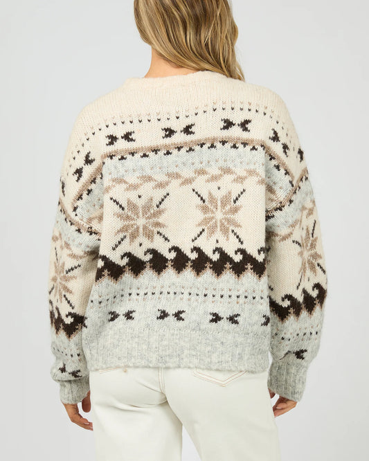 Women’s multicoloured intarsia knit jumper – All About Eve”