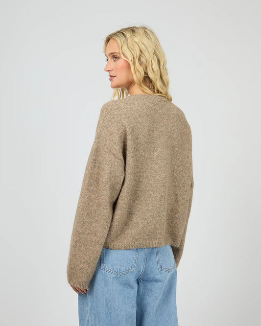 Back view of the All About Eve Nova Cardigan Mocha — Salt & Honey NZ