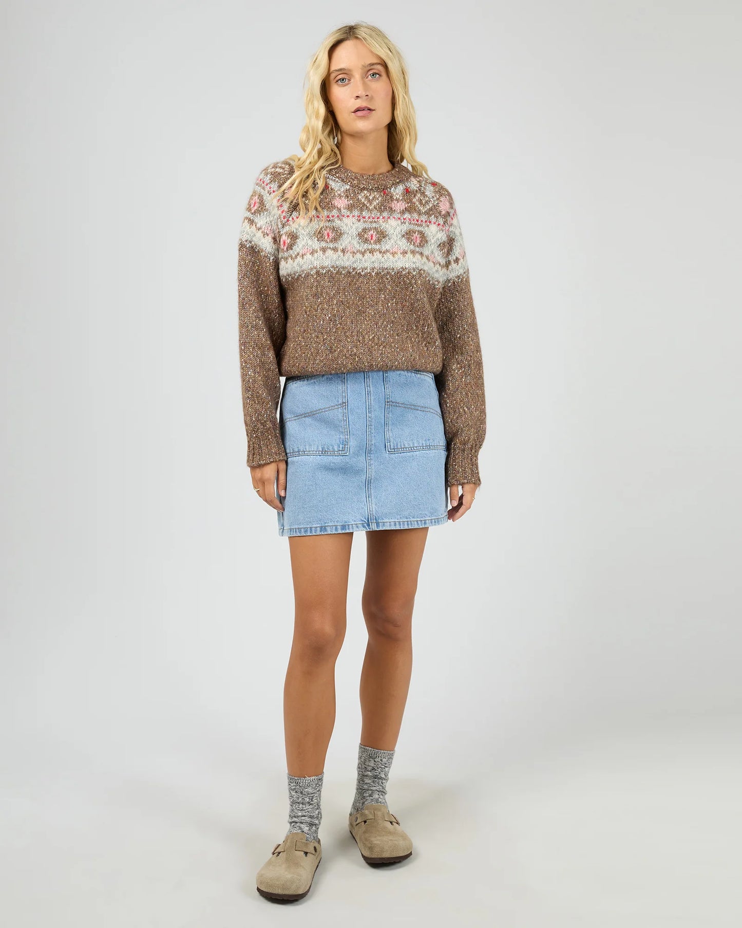 All About Eve Tiva Knit - Mocha | Women’s Relaxed Knit Wool Blend Jumper