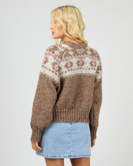 All About Eve Tiva Knit - Mocha | Women’s Relaxed Knit Wool Blend Jumper