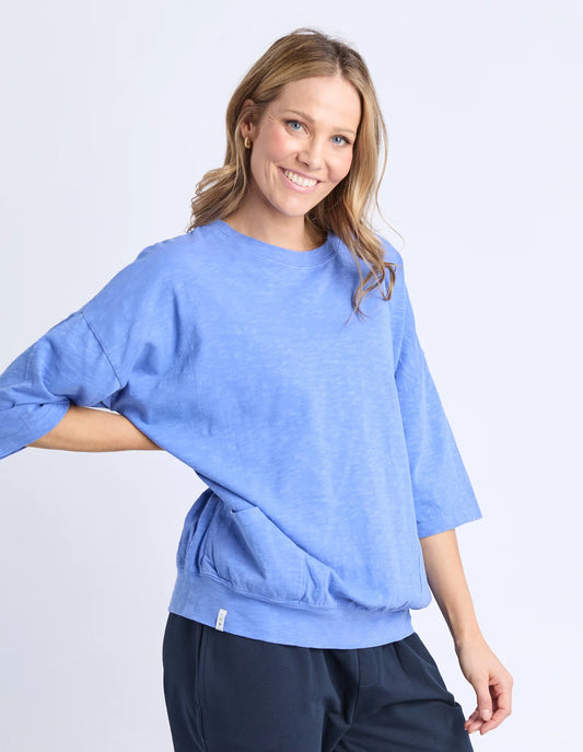 Elm Mazie Sweat - Cornflower | Women's Oversized Cotton Sweatshirt