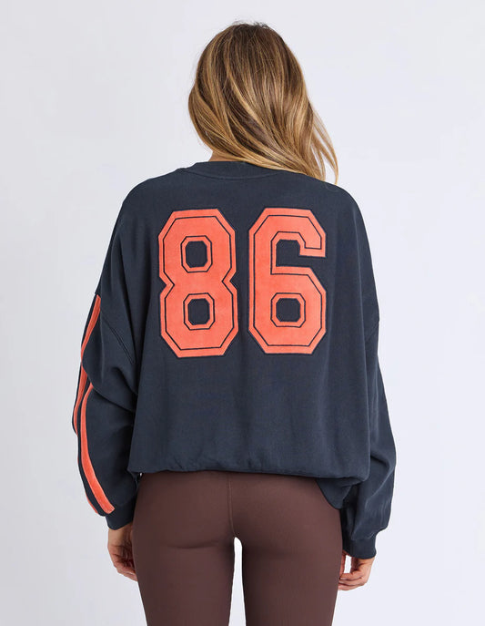 Foxwood Elevated Sunday Crew - Navy & Orange | Everyday Cotton Sweatshirt