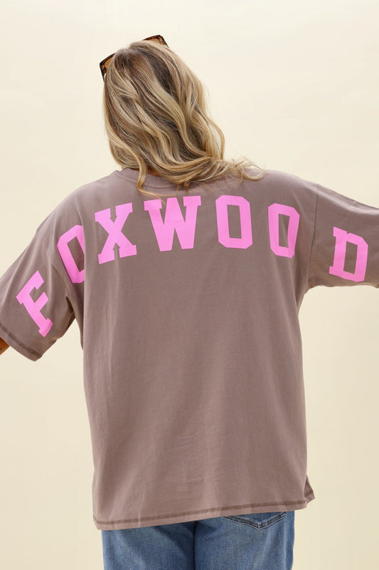 Foxwood Interval Tee - Brown & Bright Pink