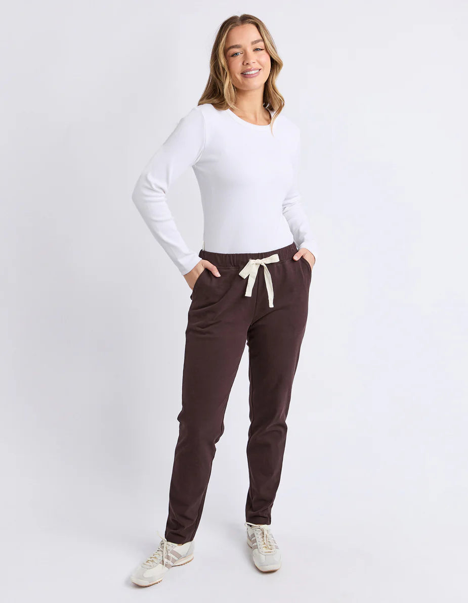 Foxwood Monday Pant - Coffee | Women's Cotton Drawstring Lounge Pant