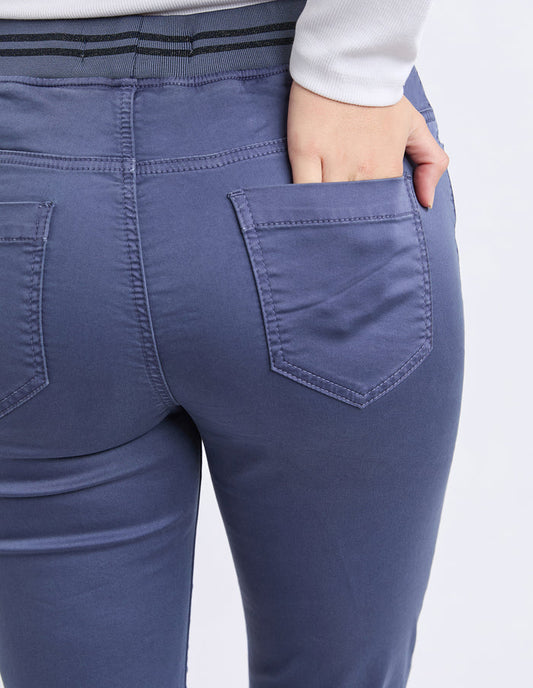Foxwood Sylvia Jogger - Country Blue | Stretch Cotton Drill Jogger Pants