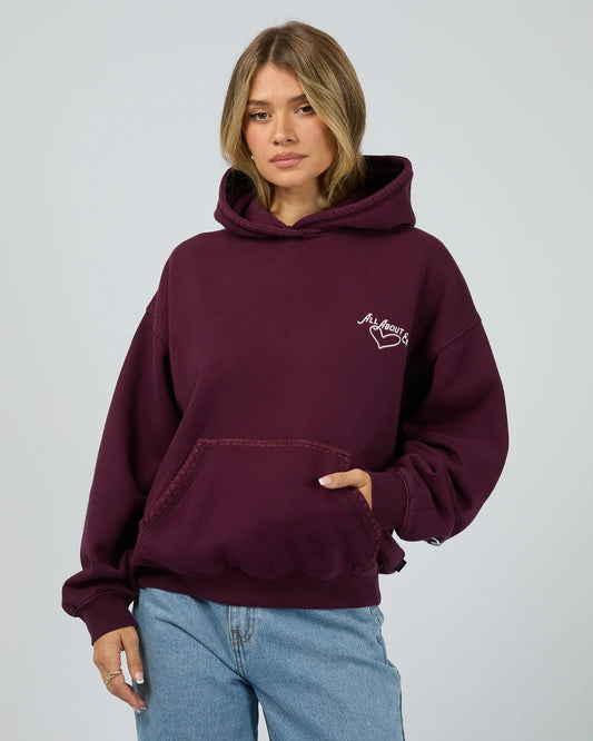 All About Eve Bake Shop Box Hoodie - Wine | Women’s Graphic Hoodie