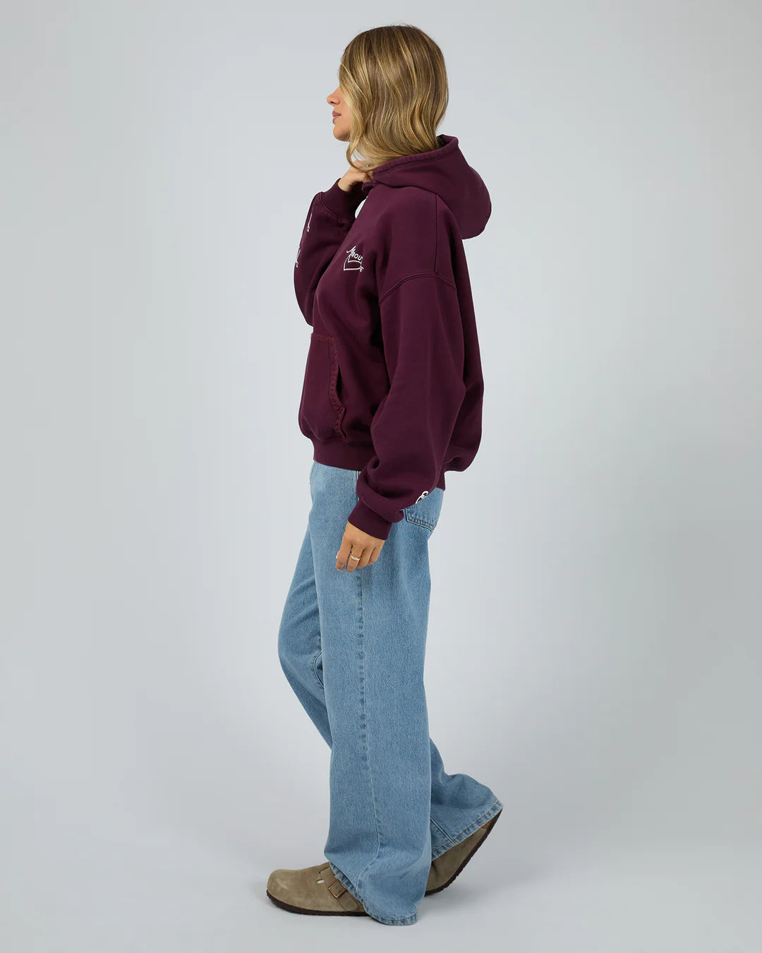 All About Eve Bake Shop Box Hoodie - Wine | Women’s Graphic Hoodie
