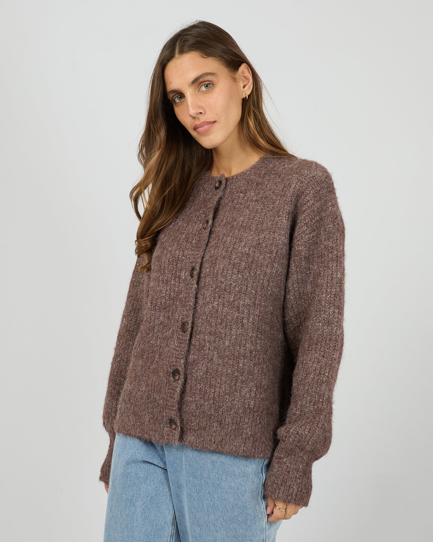 Silent Theory Bonni Knit Cardigan - Cherry | Women's Relaxed Soft Knit Cardi