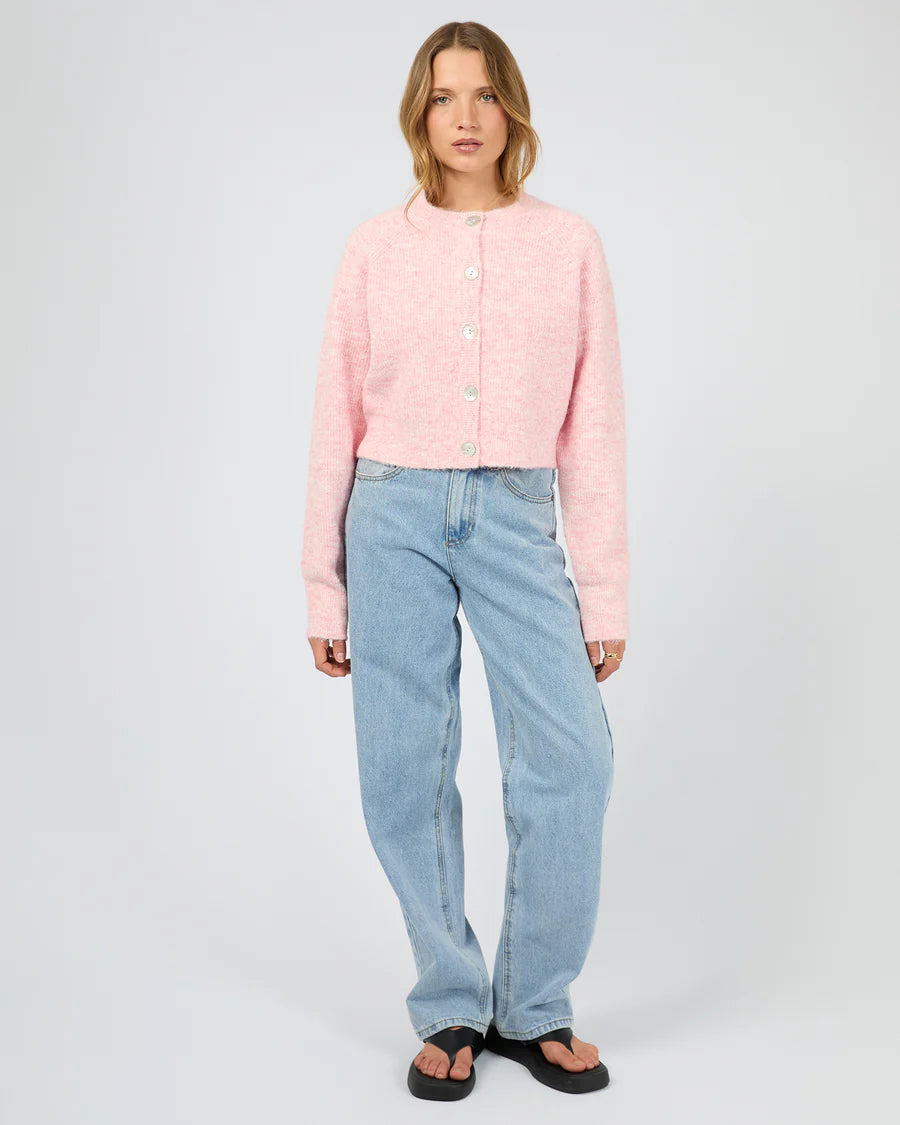 Silent Theory Darby Knit Cardigan - Pink | Women's Soft Textured Button Cardigan