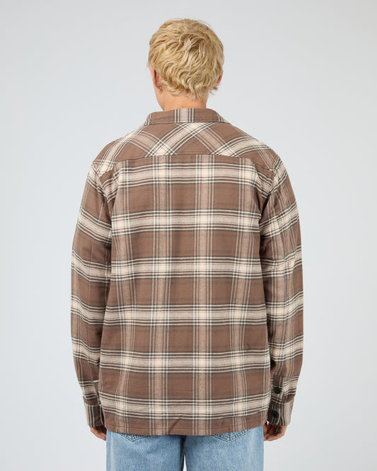Silent Theory Ranger Flannel Shirt - Chocolate | Men's Cotton Check Shirt