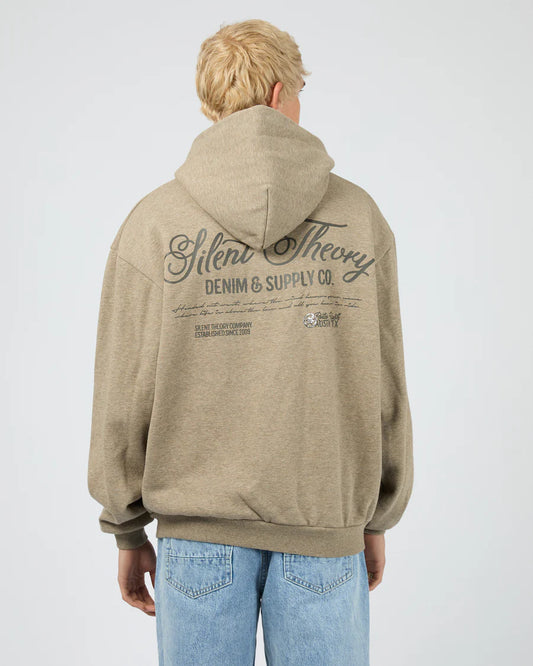 Silent Theory Rider Hoodie - Brown Marle | Men's Relaxed Fit Fleece Hoodie