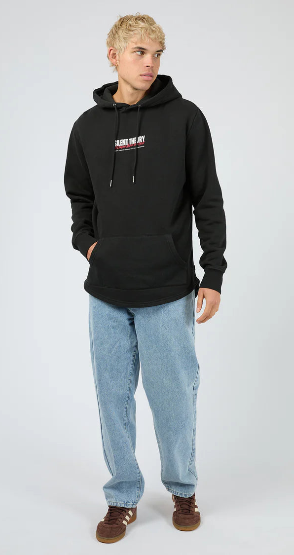 Silent Theory League Scoop Hoodie - Washed Black | Men's Slim Fit Fleece Hoodie