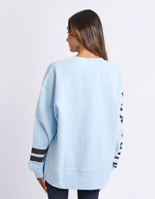 Foxwood Origin Crew - Light Blue with Coffee | Women's Cotton Sweatshirt