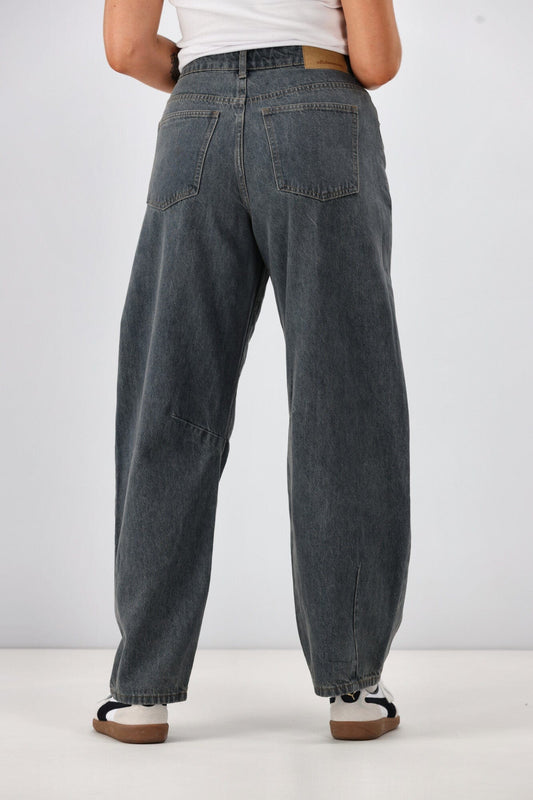 All About Eve Hallie Barrel Jeans - Slate | Women’s Mid‑Rise Barrel‑Leg Denim