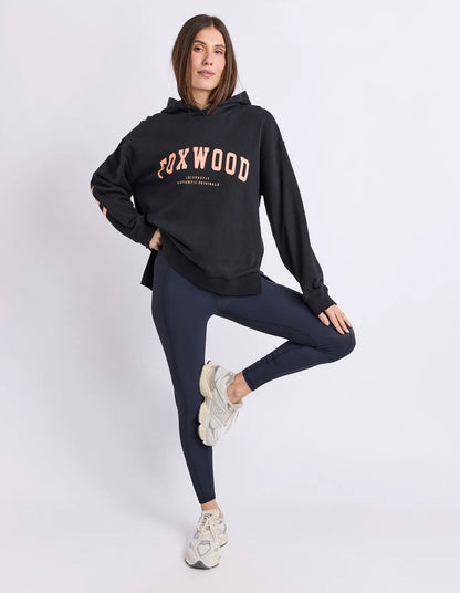 Foxwood Interval Hoodie - Black & Orange | Oversized Cotton Fleece