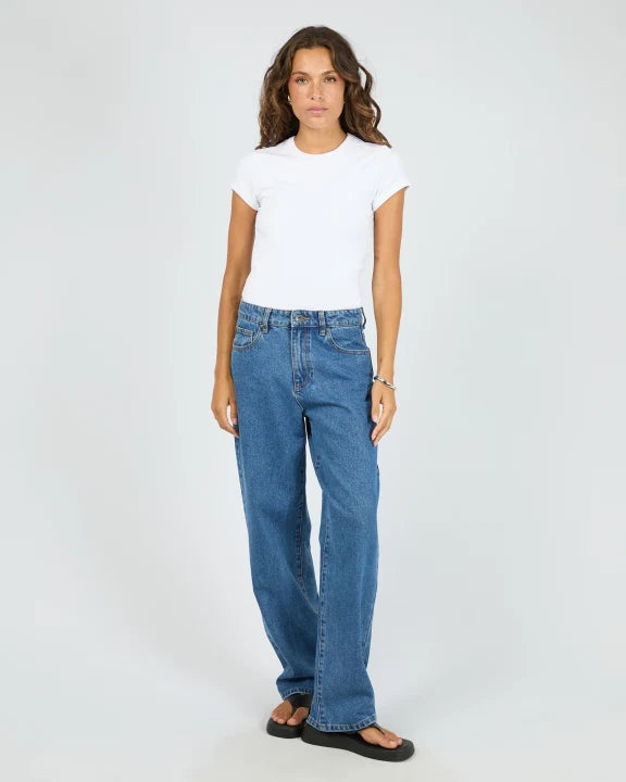 Silent Theory Luxe Rib Baby Tee - White | Women's Ribbed Top