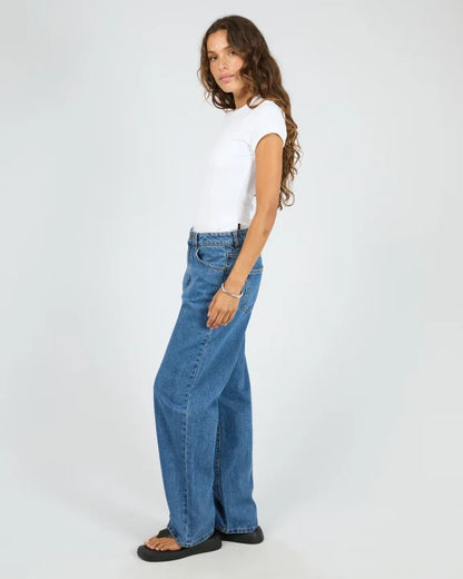 Silent Theory Luxe Rib Baby Tee - White | Women's Ribbed Top