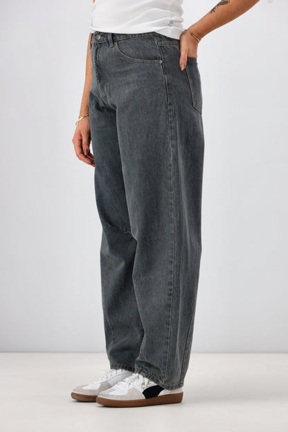 All About Eve Hallie Barrel Jeans - Slate | Women’s Mid‑Rise Barrel‑Leg Denim