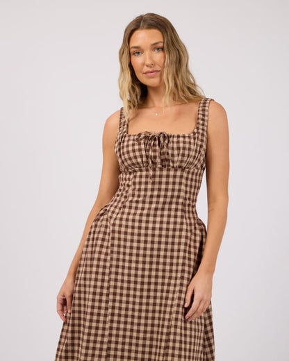 All About Eve Wynn Maxi Dress - Brown Check | Women’s Cotton Maxi Dress