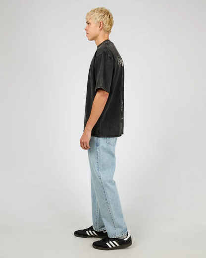 Silent Theory Cipher Tee - Washed Black | Men’s Casual Everyday Graphic Tee