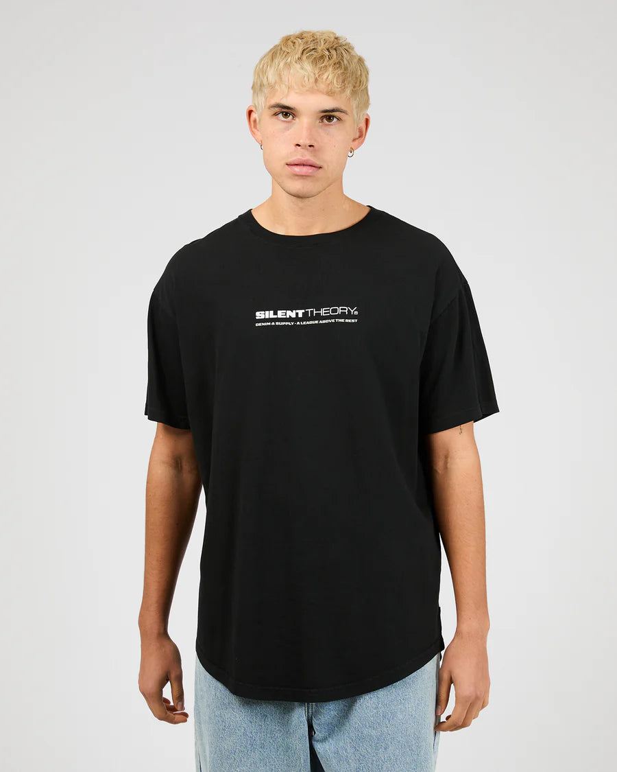 Silent Theory Tuscan Scoop Tee - Washed Black | Men's Cotton Scoop Neck Graphic T‑Shirt