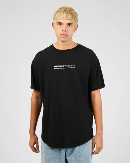 Silent Theory Tuscan Scoop Tee - Washed Black | Men's Cotton Scoop Neck Graphic T‑Shirt