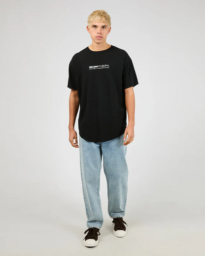 Silent Theory Tuscan Scoop Tee - Washed Black | Men's Cotton Scoop Neck Graphic T‑Shirt