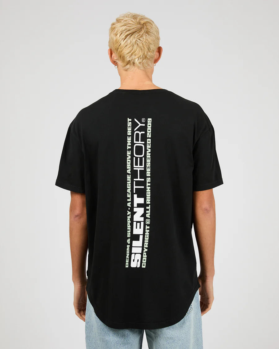Silent Theory Tuscan Scoop Tee - Washed Black | Men's Cotton Scoop Neck Graphic T‑Shirt