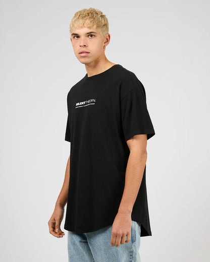 Silent Theory Tuscan Scoop Tee - Washed Black | Men's Cotton Scoop Neck Graphic T‑Shirt