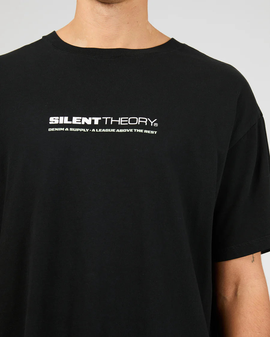 Silent Theory Tuscan Scoop Tee - Washed Black | Men's Cotton Scoop Neck Graphic T‑Shirt