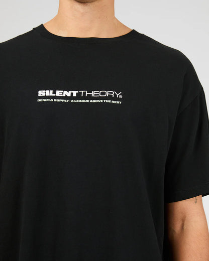 Silent Theory Tuscan Scoop Tee - Washed Black | Men's Cotton Scoop Neck Graphic T‑Shirt