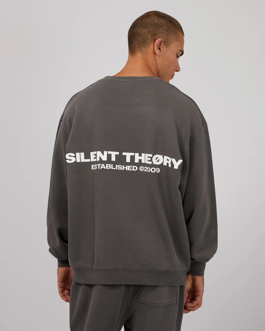 Silent Theory Essential Theory Crew - Coal | Men's Cotton Blend Casual Crewneck Sweatshirt
