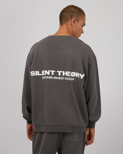 Silent Theory Essential Theory Crew - Coal | Men's Cotton Blend Casual Crewneck Sweatshirt