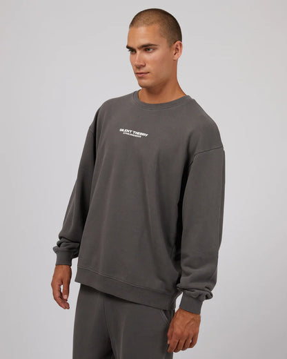 Silent Theory Essential Theory Crew - Coal | Men's Cotton Blend Casual Crewneck Sweatshirt