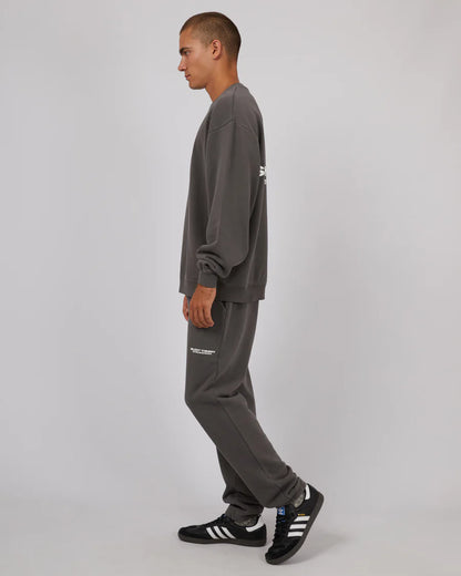 Silent Theory Essential Theory Crew - Coal | Men's Cotton Blend Casual Crewneck Sweatshirt