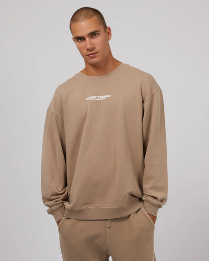 Silent Theory Essential Theory Crew - Tan | Men's Cotton Blend Casual Crewneck Sweatshirt