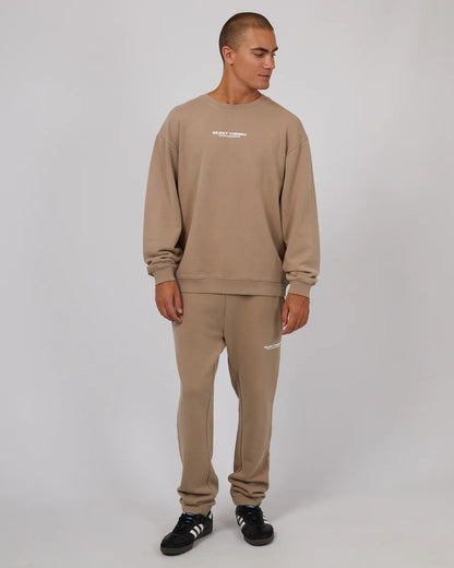 Silent Theory Essential Theory Crew - Tan | Men's Cotton Blend Casual Crewneck Sweatshirt