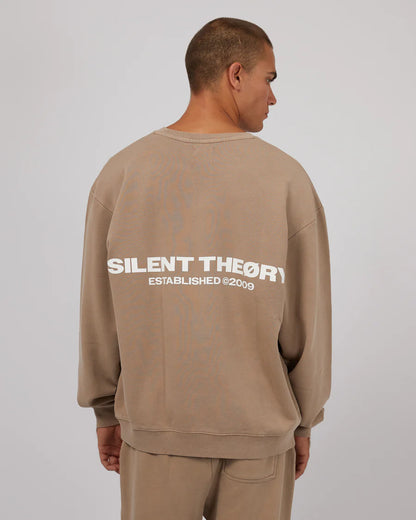 Silent Theory Essential Theory Crew - Tan | Men's Cotton Blend Casual Crewneck Sweatshirt
