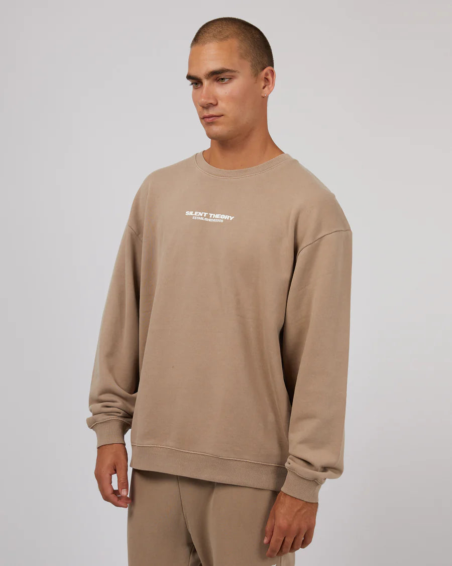 Silent Theory Essential Theory Crew - Tan | Men's Cotton Blend Casual Crewneck Sweatshirt