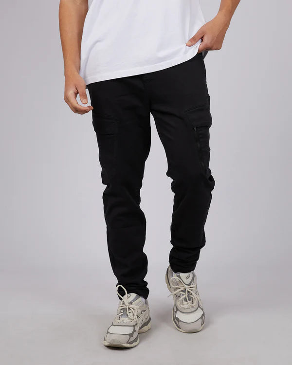 St Goliath Inset Cargo Pant - Black | Men's Relaxed Tapered Cargo Pants