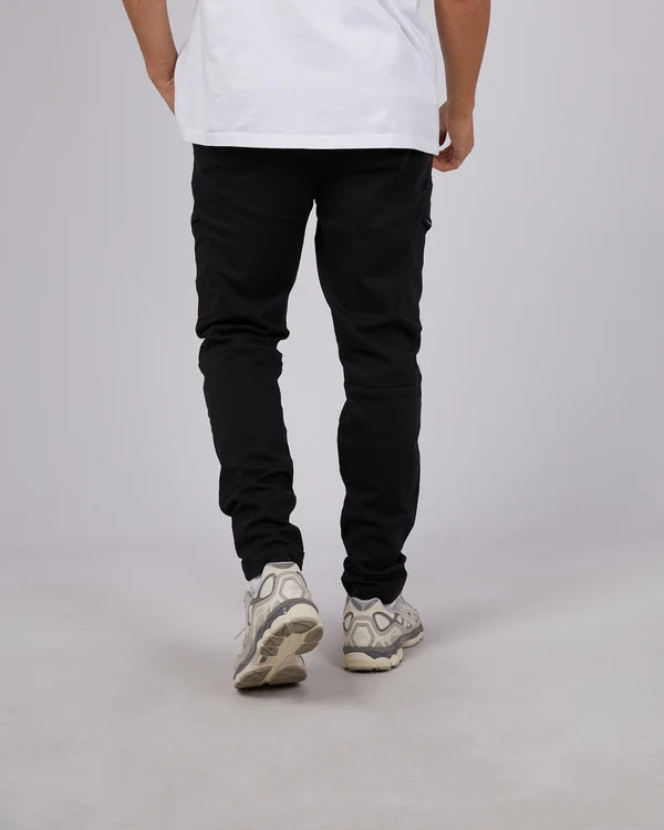 St Goliath Inset Cargo Pant - Black | Men's Relaxed Tapered Cargo Pants
