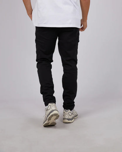 St Goliath Inset Cargo Pant - Black | Men's Relaxed Tapered Cargo Pants