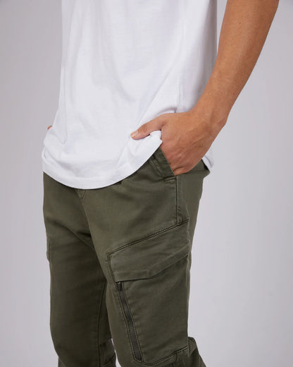 St Goliath Inset Cargo Pant - Khaki | Men's Relaxed Tapered Cargo Pants