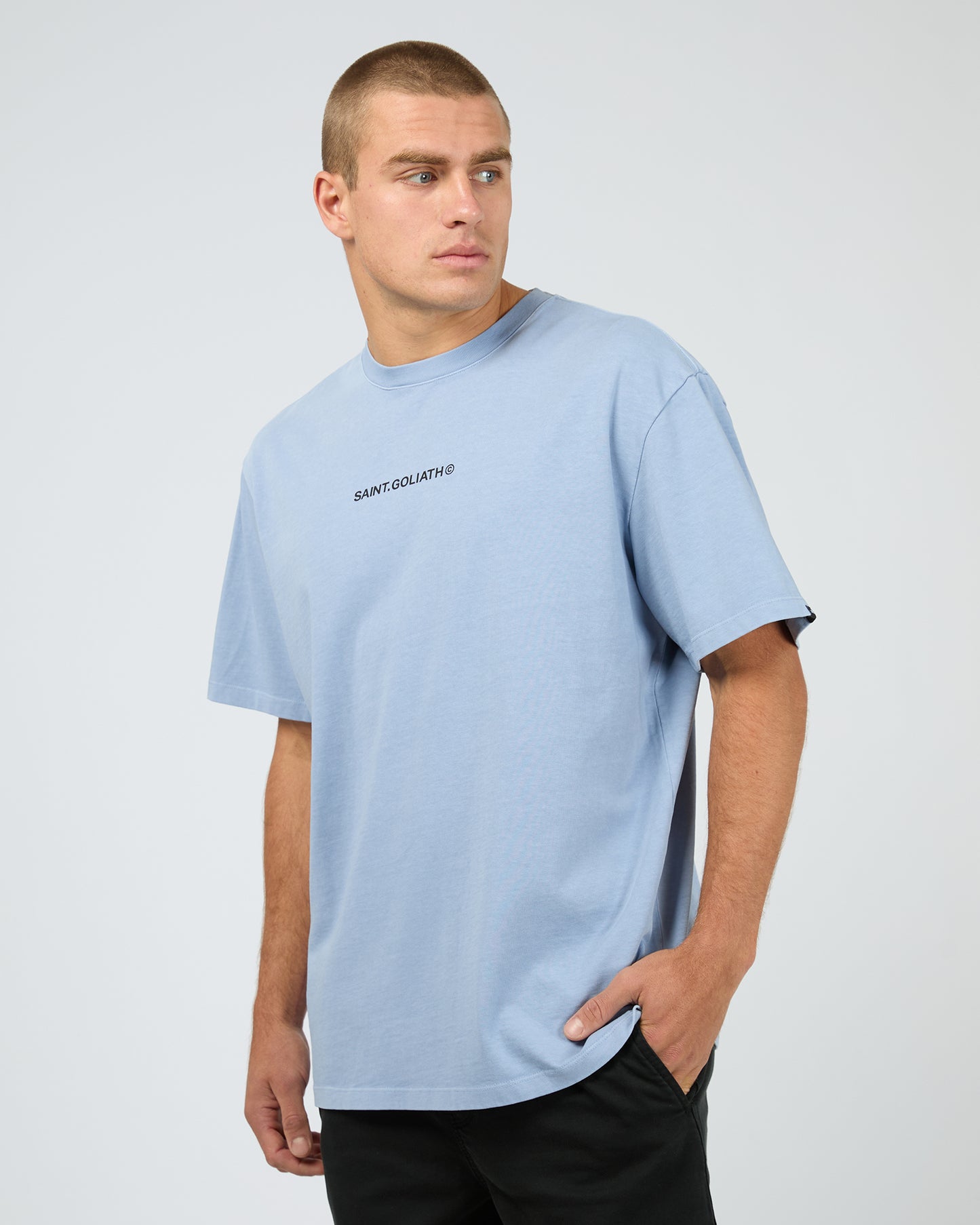 St Goliath ID Tee – Blue | Men’s Cotton Graphic Streetwear Tee